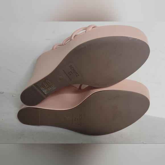 Schutz Cari Sweet Rose Platform Wedge Sandal SZ 8 - Picture 5 of 5